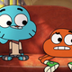 Gumball (left) and Darwin (right) Watterson have a chat on the school bus.